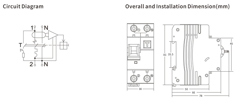 Circuit Breakers Supplier_EKL3-40 6KA RCBO Drawing