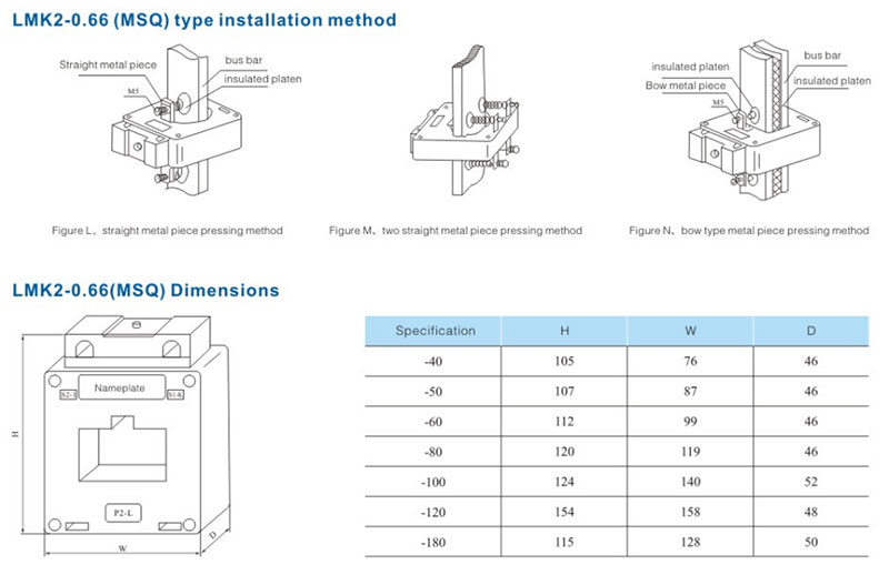 lmk1 2 0 66 ab bh sdh msq series molded case current transfomer 4